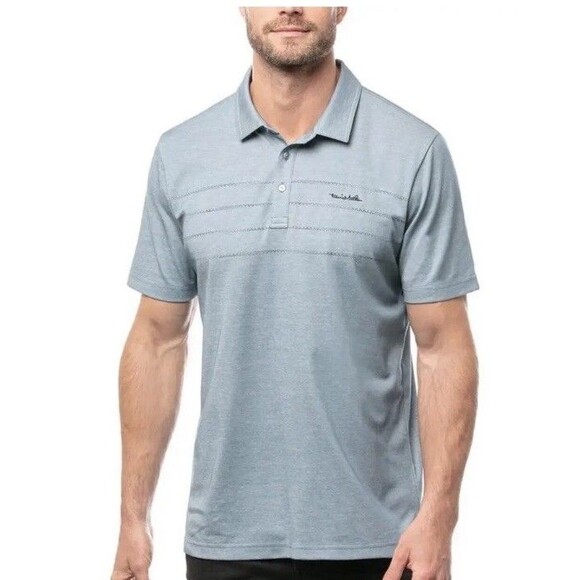 Travis Mathew Across the Atlantic Golf Polo Large Pima Cotton Short Sleeve Blue - Picture 1 of 7